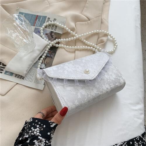 Fashion Wedding Lace Beads Flap Bags Vintage Fashion Bag Small Women Shoulder Crossbody Bags Tote Womens Handbags Purses