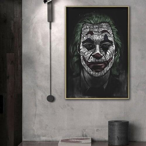 Classic Movie Joker Poster Canvas Painting Cuadros Abstract Posters and Prints Wall Art for Living Room Home Decor (No Frame)