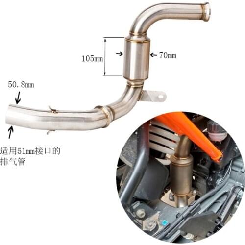 Motorcycle Modified Stainless Steel New Exhaust Pipe DUKE125 DUKE250 DUKE390 RC390 Middle Section 2017-2021