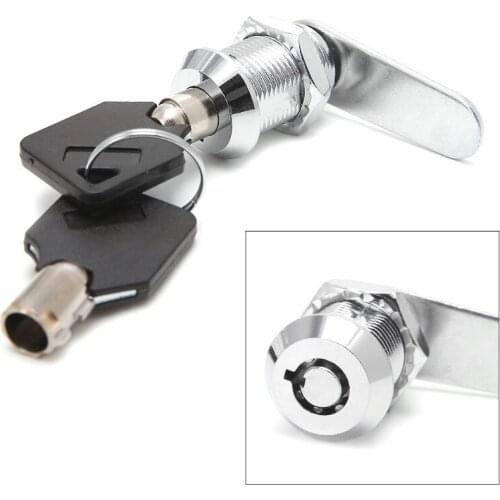 OOTDTY Drawer Tubular Cam Lock For Door Mailbox Cabinet Cupboard w/2 Keys 16-30mm