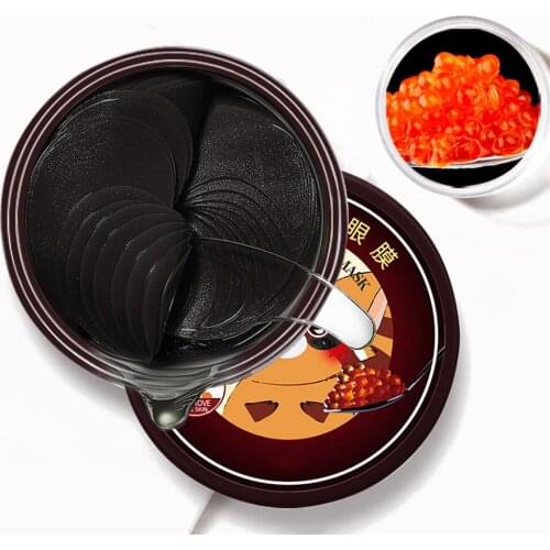 Caviar Moisturizing Eye Mask Patch 60pcs Crystal Collagen Anti Aging Wrinkle Lift And Tighten Eye Patches Skin Care Set