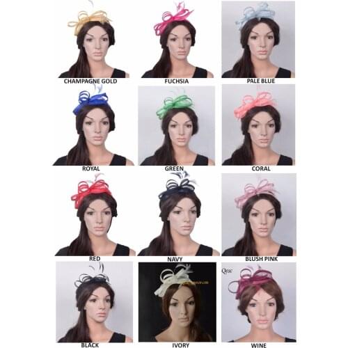 Simple womens hat Feather Fascinator with Sinamay Loops and Feather for wedding,Kentucksy Derby,Melbourne Cup,Ascot Races,Party