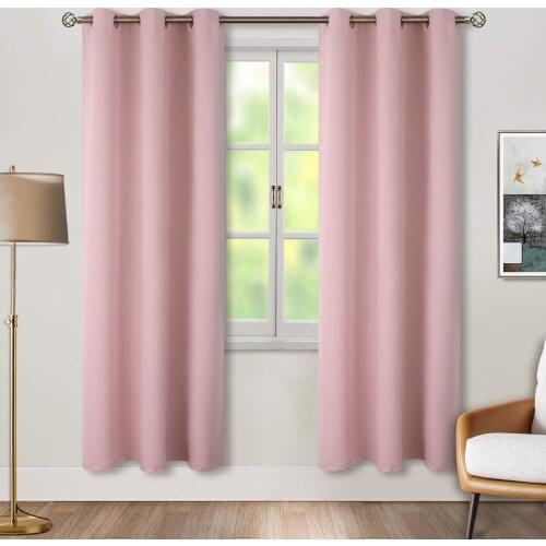 Pink Solid Blackout Curtain, Cheap And Best Blackout For bedding Room