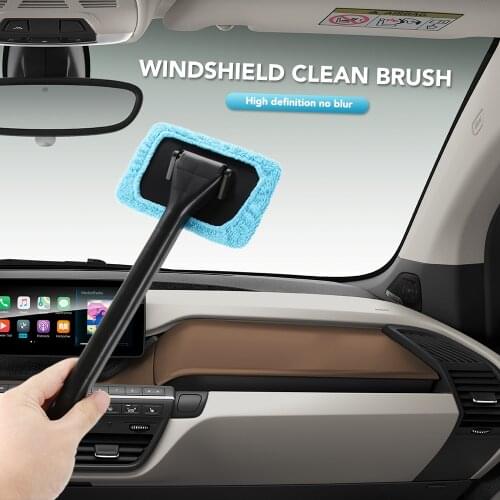 Car Windshield Cleaner Brush Wiper Telescopic Handle Auto Window Glass Washer Soft Towel Brush Anti Skid Car Care Cleaning Tools