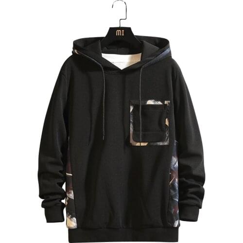 Hooded Sweatshirt Hip Hop Hoodie Men Patchwork Streetwear Male Solid Sweatshirts Men Autumn New Brand Mens Hoodie Pullover,ZA254