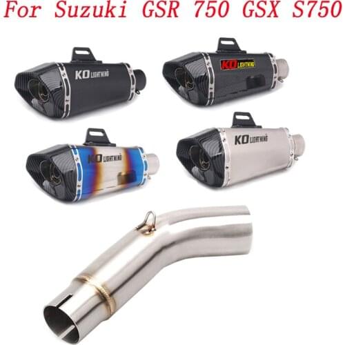 Escape Motorcycle Exhaust Mid Connect Tube And 51mm Tail Pipe Stainless Steel Exhaust System For Suzuki GSR 750 GSX S750
