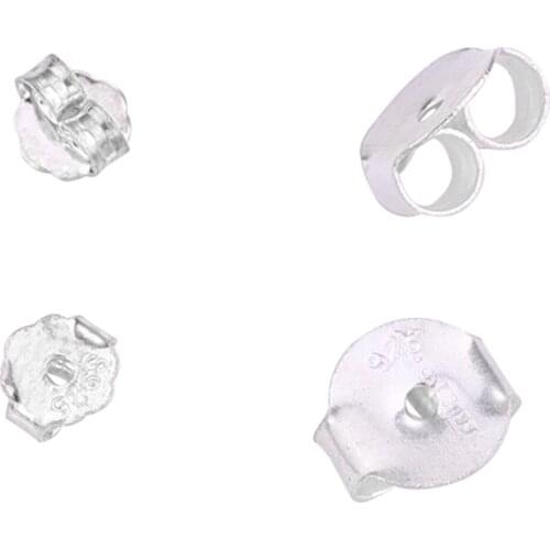 10/4pcs DIY 925 Silver Earrings Jewelry Accessories Earring Back Earring Plug Bullet Ear Plugging Butterfly End Stoppers