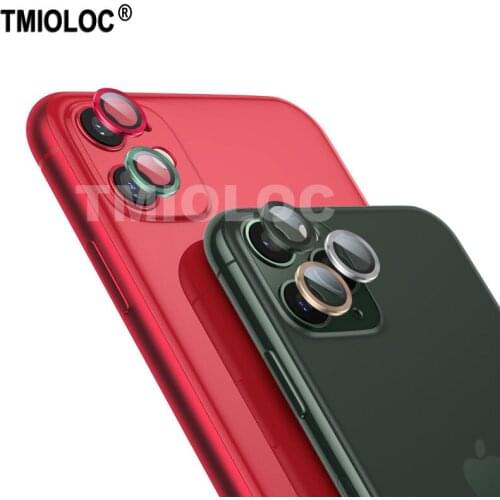 Back Camera Lens Screen Protector for iPhone 11 Pro Max 6D Tempered Glass Film + Metal Lens Protection Ring Case Cover 2 in 1