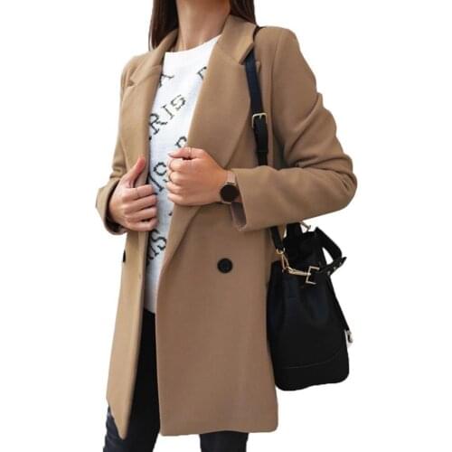 Winter Coats and Jackets Women 2021 Fashion Wide Lapel Double-line Buttons Warm Coat Outwear Office Ladies Vintage Coat Cardigan