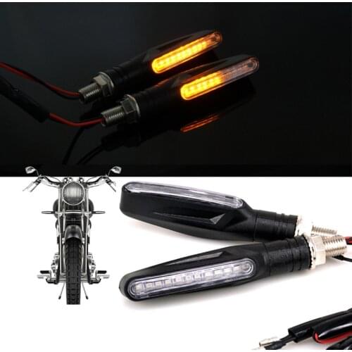 2PCS Motorcycle LED Turn Signal Light Sequential Amber Flasher Indicator Blinker Universal 10 mm screw Rear Lights Accessories