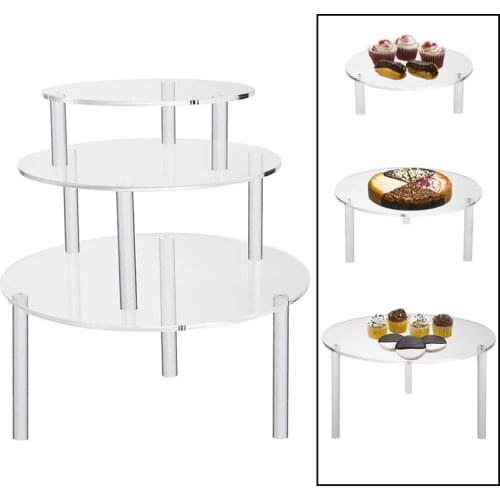 3Pcs/Set Fashion Acrylic Cake Display Stand Round Detachable Cupcake Rack DIY Wedding Party Dessert Holder
