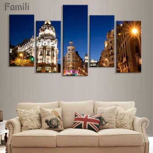 5Pieces/set Spain Printed Canvas Painting Banknotes Wall Art Posters Unframed Modular Paintings Hot Cuadros Decor HD Wall Pictu