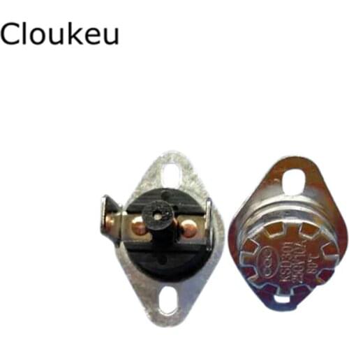 5Pcs KSD301/KSD303 250V10A Temperature Switch Thermal control Manually 45/50/55/60/65/70/75/80/85/90/95/97 Centigrade