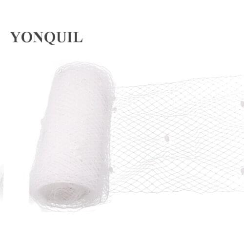 5Yards/Lot White Birdcage Veils with Dot 45CM For Women Fascinator Veiling Headpiece Netting Millinery Accessories Bridal Veils