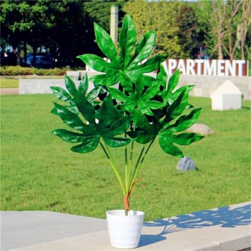 80cm 7 Fork Large Artificial Tropical Plants Green Plastic Monstera Leaf Art Flower Material For Home Office Hotel Decoration