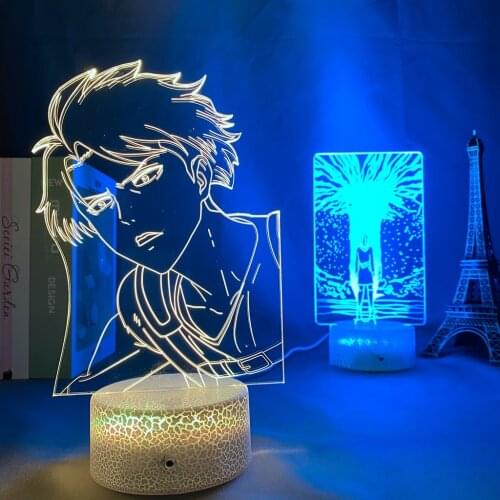 Anime Attack on Titan Levi Ackerman Acrylic 3d Lamp for Home Room Decor Light Child Gift Levi Ackerman LED Night Light
