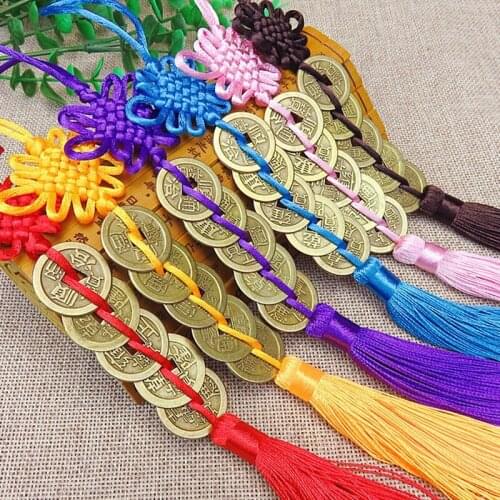 Car Rearview Mirror Pendant Ornaments Auto Car Vintage Style Chinese Knot Car Decoration Pendant Hanging