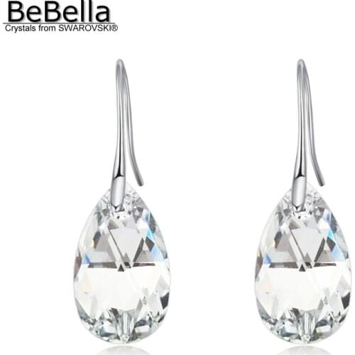 BeBella pear shaped water drop pendant earrings with Crystals from Swarovski original fashion jewelry for women girls gift