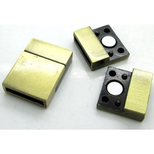 Free Shipping!20pcs Bronze Stone Square Magnetic Clasps 20x15mm