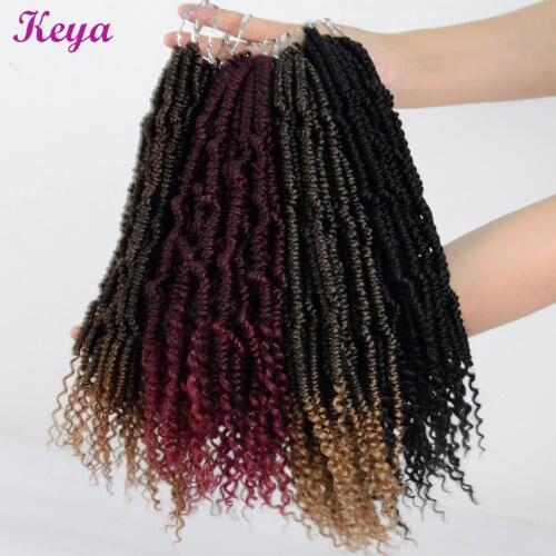 Boom Twists 12 inch Fluffy Spring Twist Prelooped Crochet Braids Ombre Nubian Twists Synthetic Braiding Hair Extension For Women