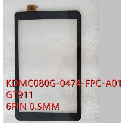 Black touch scren P/N KDMC080G-0474-FPC-A01 Car GPS navigation radio touch screen panel repair and replacement parts