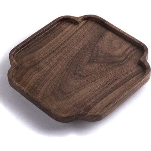 Big deal Wood Kungfu Tea Serving Tray Black Walnut Rectangular Creative Lace Tray Chinese Style Storage Tray