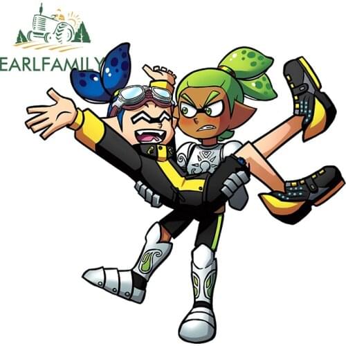 EARLFAMILY 13cm x 12.9cm for Splatoon Vinyl Car Stickers Occlusion Scratch Windows Decals Air Conditioner VAN Car Door Protector