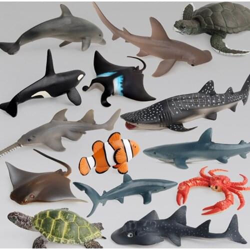 Simulation Manta Rays Fish Shark Whale Dolphin Action Figure Ocean Life Animal Model Home Decoration Children Educational Toy