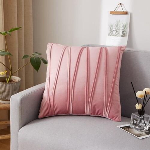 Plaid Velvet Burgundy Sofa Cushion Cover 45x45cm Strip Pink Throw Pillow Cover 30x50cm Pillow Cases Beige 50x50cm Decor Pillows