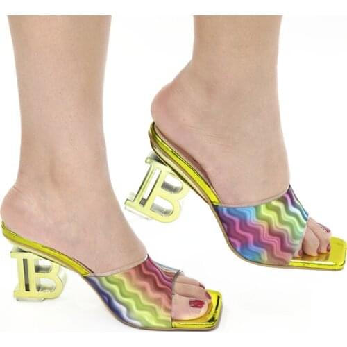 Colorful Lady Pumps Nice Strange Heel (7.5CM ) Slipper Shoes for Evening Party CR517
