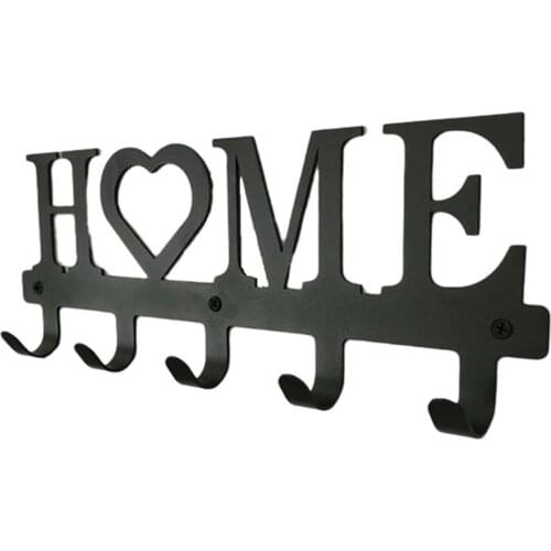 Creative Decorative Wall Hanger Hooks Coat Clothes Holder HOME Black Metal Towel Rack Bathroom Kitchen Storage Hook Home Decor