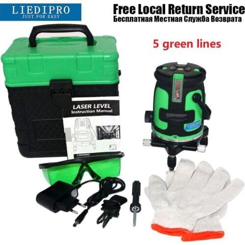 New Line Laser Level Self Leveling Green Vertical Horizontal 5 Cross Lines Outdoor Mode Super Powerful Green Laser Level