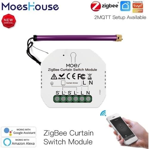 MoesHouse ZigBee DIY Smart Curtain Switch Module for Motorized Roller Blinds Motor 2MQTT Tuya Smart APP Alexa Google Home