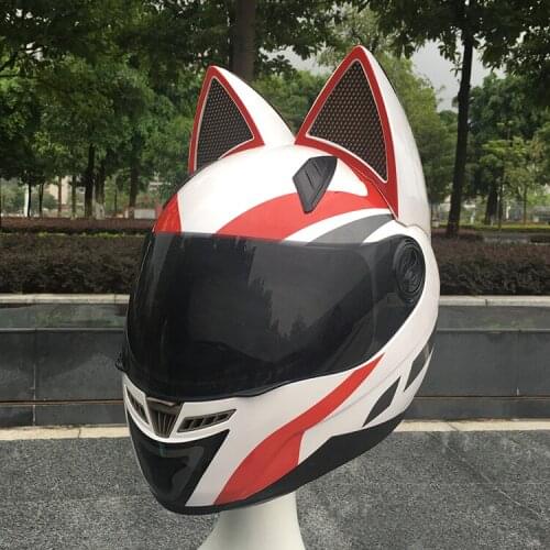 NITRINOS cat ear motorcycle helmet cross-country man and woman racing helmet four seasons anti-fog all-over cat ear helmet