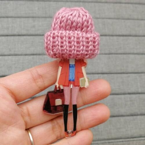 New Acrylic Model Badges Fashion Brooches for Woman Wool Hat Brooch Pins on backpack Girl Gifts Clothing Jewelry Accessories