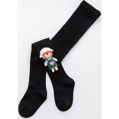 Autumn new pantyhose girls outer wear leggings solid color cartoon accessories cotton all-match
