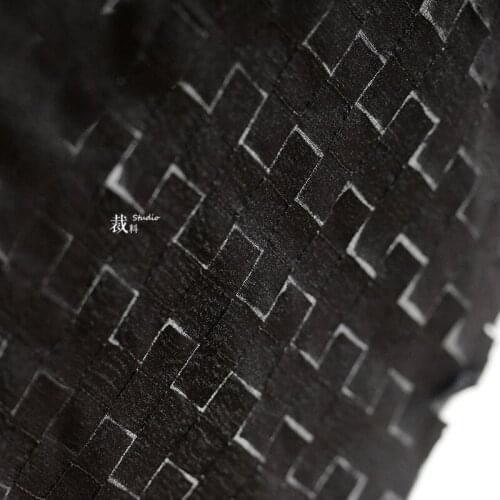 Space Three-Dimensional Special Texture Chiffon Square Plaid Fabric Geometric Original Creative Clothing Designer Fabric