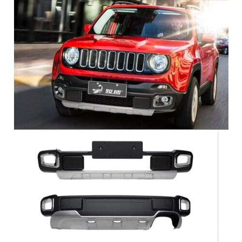 ABS Car Front+ Rear Bumper Protector Cover Guard Skid Plate Fits For JEEP Renegade 2016 2017 2018