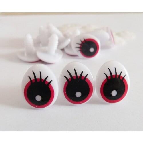 Cute 16x20mm plastic safety animal toy cartoon eyes & hard washer for diy doll findings-20pcs-50pcs-100pcs option