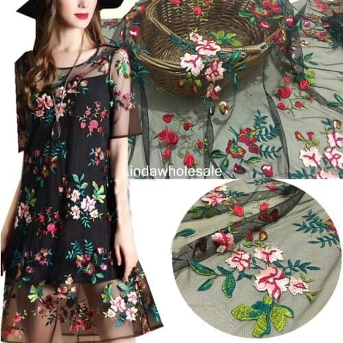 Clothing fabric embroidery lace flower DIY cloth dress material,patchwork fabric,130cm*50cm/pcs