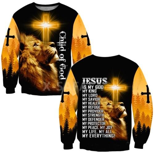 Jesus Christ Lion Cross 3D All Print Plus Hoodie Man Women Harajuku Outwear Zipper Pullover Sweatshirt Casual Unisex Jacket