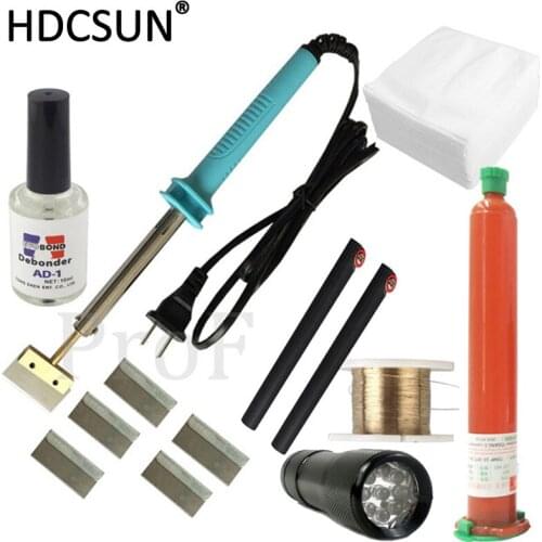 TP-2500 UV glue Optical Clear Adhesive dispergator + uv light solder iron Hot Blade Decal Remover glue LCD touch screen repair