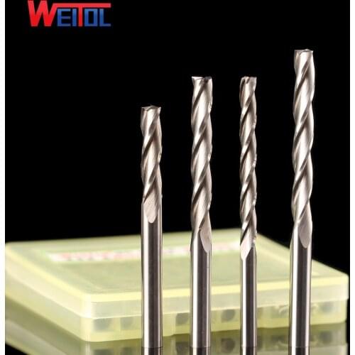 Weitol 5pcs N free shipping 3.175mm three flutes end mill cnc router bit milling cutter carving tool for wood