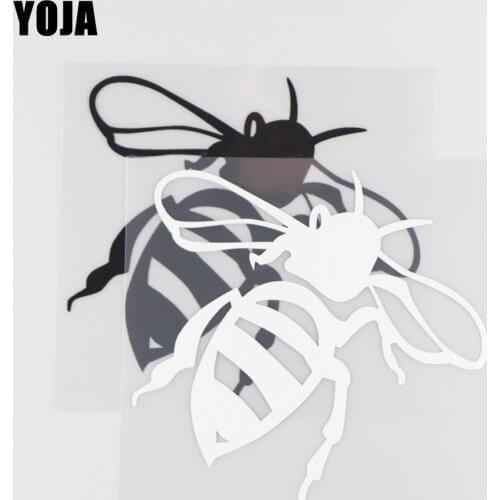 YOJA 12.3×11.5CM Handsome Bee Vinyl Decal Cartoon Animals Car Stickers Pattern Black/Silver 19C-0224