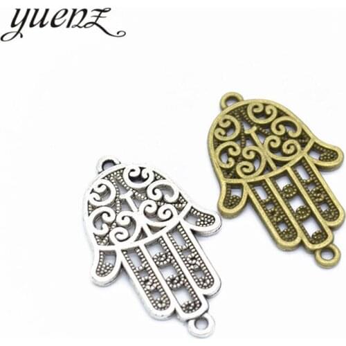 YuenZ 7pcs Hand of Fatima Charms Pendants Jewelry Making 37*24mm I187