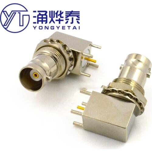 YYT 2PCS BNC KWE 90 degree female seat elbow elbow Q9 all copper socket length 29MM 50R 75 Euro