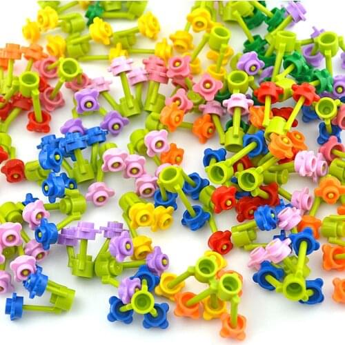 Plant Floret Grass 40 set Flowers Building Blocks DIY Bricks Educational Assemble Construction Toy for kids Compatible All brand