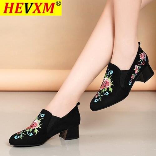 2021 Fashion High Quality Women Shoes Low Heels Dress Shoes Black Office Work Shoes Woman Shallow Single Shoes