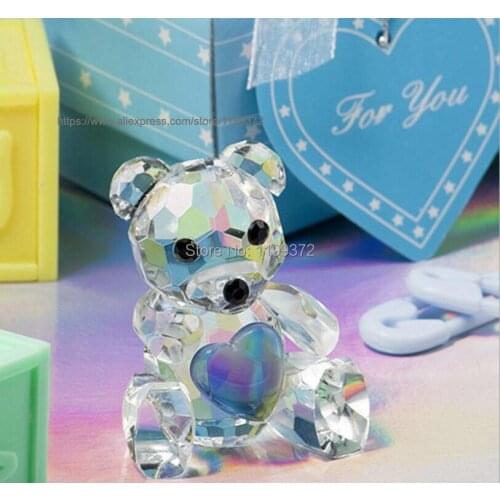 100pcs Crystal Teddy Bear Favors Baby Shower Party Gift Wedding Keepsakes Souvenirs Free Shipping By DHL