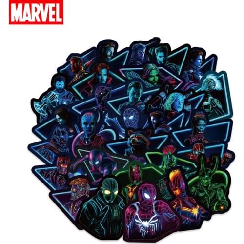 100 Pcs Avengers Marvel Waterproof Stickers Disney Cartoon Anime Figure Spiderman Iron Man Thanos Personalized Fashion Sticker